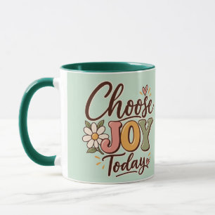 Wähle Freude Heute Retro Groovy Gänseblümchen Posi Tasse