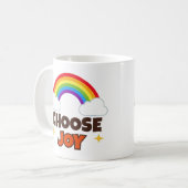 Wähle Freude - Regenbogen-Tasse Kaffeetasse (Vorderseite Links)