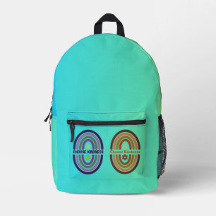 Wähle Freundlichkeit. Machen Sie die Welt zum Moto Bedruckter Rucksack