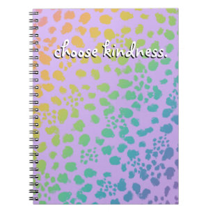 "Wähle Freundlichkeit." Rainbow Animal Print Noteb Notizblock