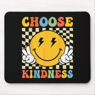 Wähle Freundlichkeit Retro Groovy Sei nett Inspiri Mousepad