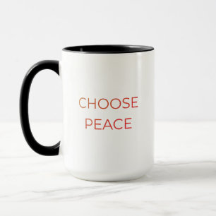 Wähle Frieden Tasse Minimale ästhetische Soft Li
