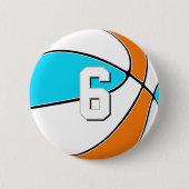 wähle IRGENDEINE Teamfarben mit Trikotnummer Baske Button (Vorderseite)