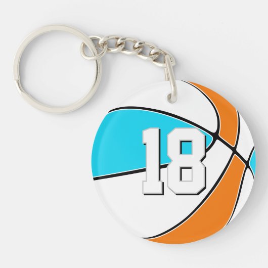 Wähle IRGENDEINE Teamfarben mit Trikotnummer Baske Schlüsselanhänger (Vorderseite)