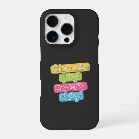 Wähle jeden Tag Freude! iPhone Hülle (Rückseite)