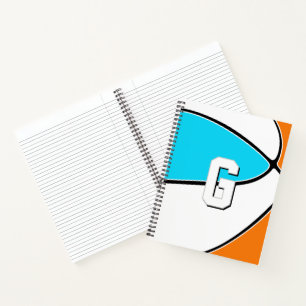 wähle JEDES Teamfarben monogrammierter Basketball Notizblock