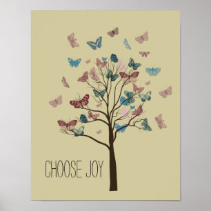 Wähle Joy Butterflies Tree Poster