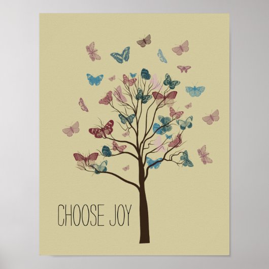 Wähle Joy Butterflies Tree Poster (Vorne)