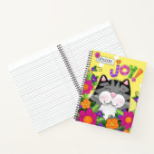 "Wähle Joy!" Farbenfrohe Cat Custom Spirale Journa Notizblock (Innenseite)