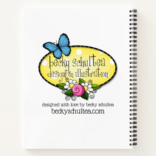 "Wähle Joy!" Farbenfrohe Cat Custom Spirale Journa Notizblock (Rückseite)