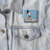 Wähle Joy! Happy Woman On Beach Square Button (Beispiel)
