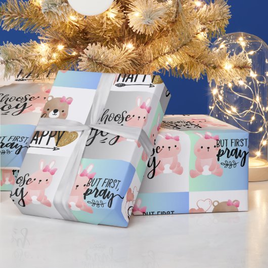 Wähle Joy; wähle Happy, aber bete das Papier zum W Geschenkpapier (Feiertage)