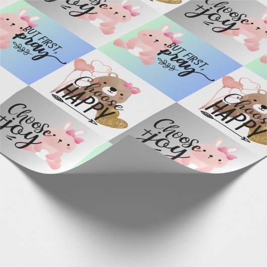 Wähle Joy; wähle Happy, aber bete das Papier zum W Geschenkpapier (Ecke)