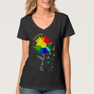 Wähle Kind Autismus Awareness Sonnenblume T-Shirt
