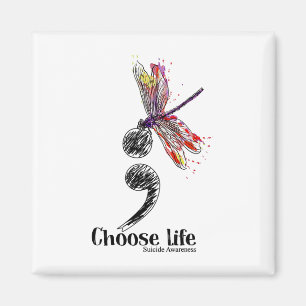 Wähle Lebensselbstmord Awareness Colorful Dragonfl Magnet