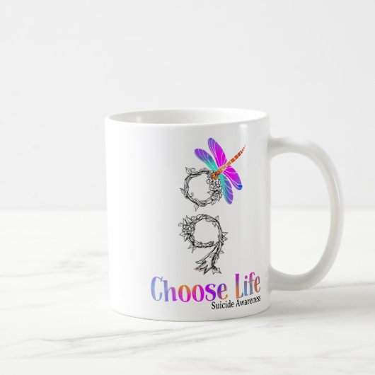 Wähle Life Suicide Awareness Dragonfly Kaffeetasse (Rechts)