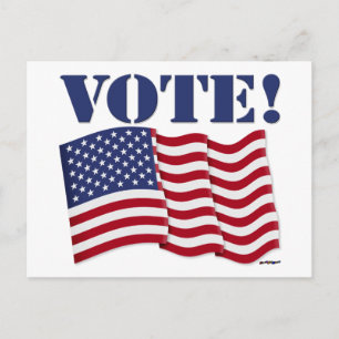 WÄHLE! mit US-Flagge Postkarte