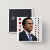 Wähle Mitt Romney 2012 Pinback Button (Vorne & Hinten)