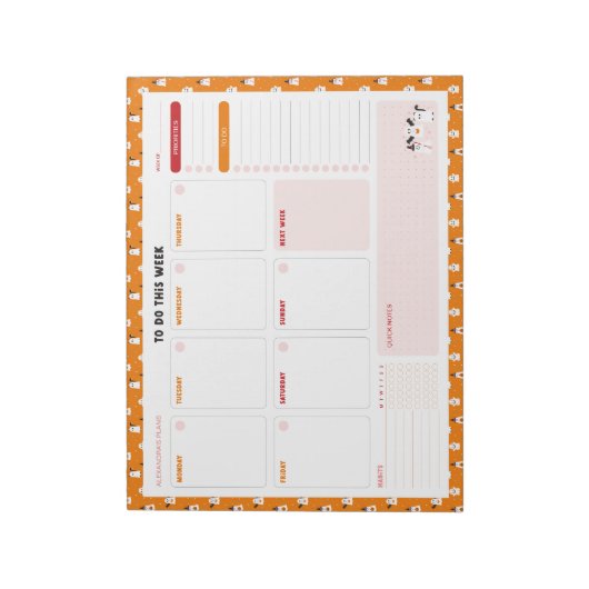 Wähle oder behandle Geister wöchentlich, um Planer Notizblock (Rotiert)