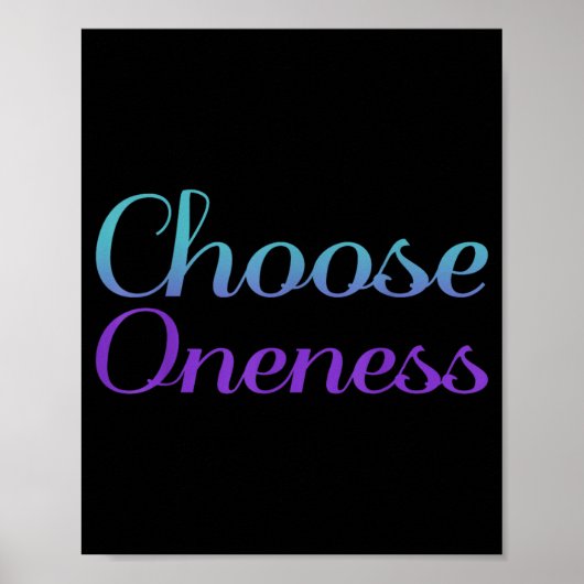 Wähle Oneness Präventionskunst Poster (Vorne)