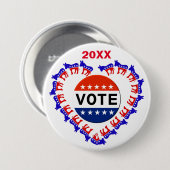 Wahlen - Demokratischer Knopf Button (Vorne & Hinten)