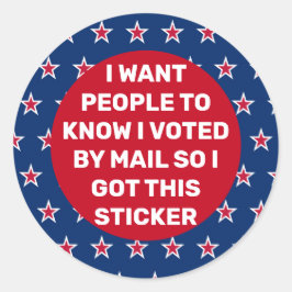 Wahlen "Ich habe per Post abgestimmt" Runder Aufkleber