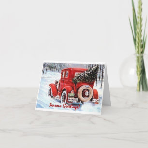 Wählen Ihres eigenen Vintagen Weihnachtsbaums Feiertagskarte