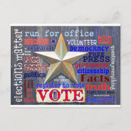 Wahlen Matte Abstimmung | Blue Beach Song™ Postcar Postkarte