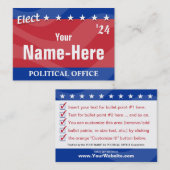 WAHLEN - Politische Kampagne Visitenkarte (Vorne/Hinten)