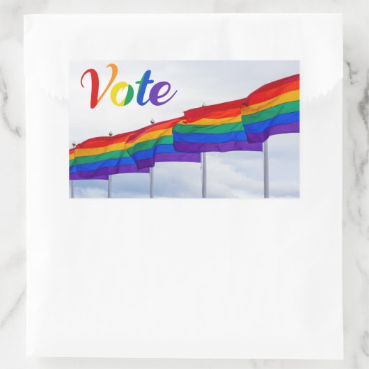 Wahlen Rainbow Flags LGBTQ Rechteckiger Aufkleber (Tasche)