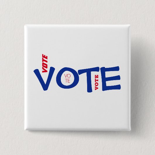 Wahlen Rot Weiß Blau Button (Vorderseite)