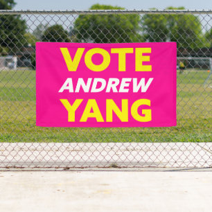 Wählen Sie Andrew Yang New York City Mayenta Banner