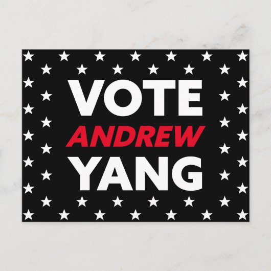 Wählen Sie Andrew Yang New York City Mayor Black Postkarte (Vorderseite)
