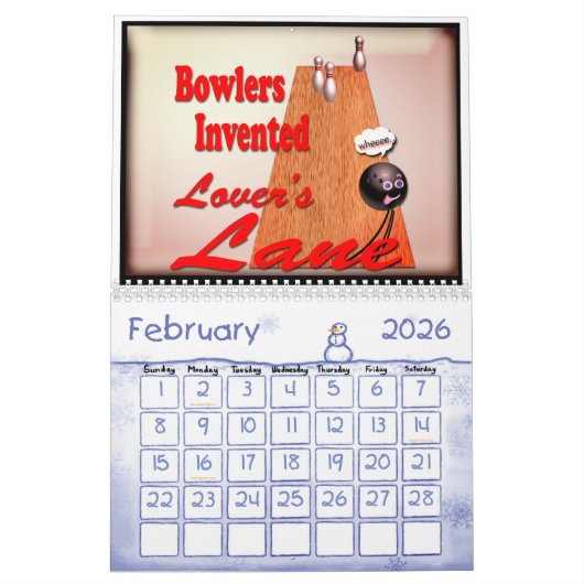 Wählen Sie Anfangsdatums-Bowling Kalender (Feb 2026)