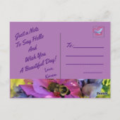 WÄHLEN SIE AUF EINEM PINKEN HIBISKUS POSTCARD POSTKARTE (Rückseite)