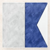 Wählen Sie aus 26 Wasserfarben-Seeflaggen Glasuntersetzer (Vorderseite)