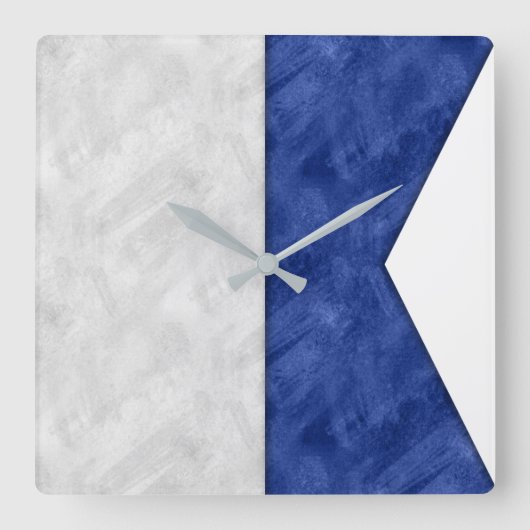 Wählen Sie aus 26 Wasserfarben-Seeflaggen Quadratische Wanduhr (Vorderseite)