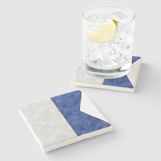 Wählen Sie aus 26 Wasserfarben-Seeflaggen Steinuntersetzer (Seitenansicht)