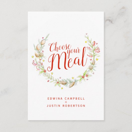 Wählen Sie aus Ihrem Weihnachtsessen-Angebot Begleitkarte (Vorderseite)