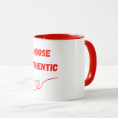 Wählen Sie Authentische Kunst - Minimalistische He Tasse (VorderseiteRechts)