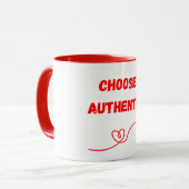 Wählen Sie Authentische Kunst - Minimalistische He Tasse (Vorderseite Links)