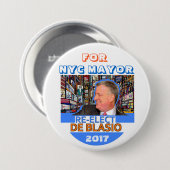 Wählen Sie Bill de Blasio Bürgermeister im Jahre Button (Vorne & Hinten)