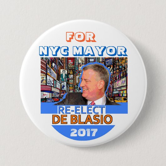 Wählen Sie Bill de Blasio Bürgermeister im Jahre Button (Vorderseite)