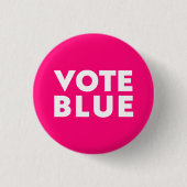 Wählen Sie Blau, Weiß, Hot Roink, Magenta-Button Button (Vorderseite)