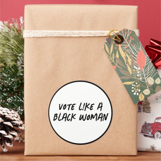 Wählen Sie Blue 2024 wie eine schwarze Frauenklebe Runder Aufkleber (Feiertag)