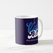 Wählen Sie Blue Retro Style Word Art Kaffeetasse (VorderseiteRechts)
