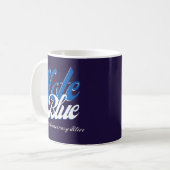 Wählen Sie Blue Retro Style Word Art Kaffeetasse (Vorderseite Links)