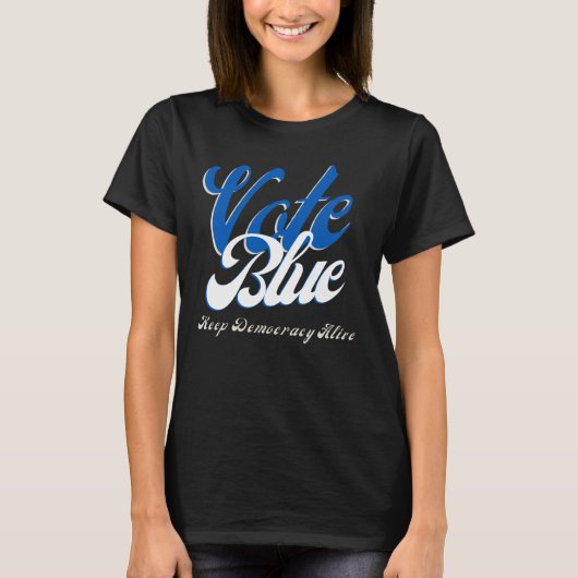 Wählen Sie Blue Retro Style Word Art T-Shirt (Vorderseite)