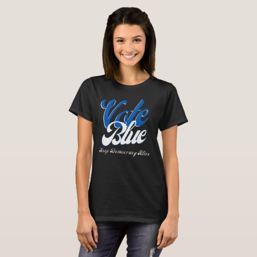 Wählen Sie Blue Retro Style Word Art T-Shirt (Vorne ganz)