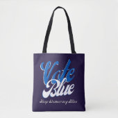 Wählen Sie Blue Retro Style Word Art Tasche (Vorderseite)